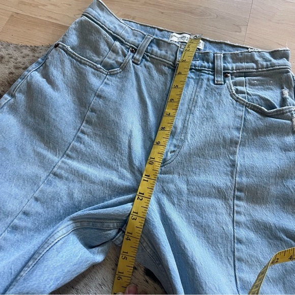 ABERCROMBIE & FITCH The 90s Straight Curve Love Rise Split Hem Jeans Size 28/6‎ - Picture 9 of 11